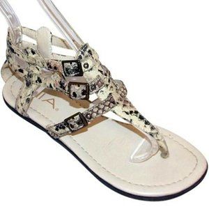 MIA Snake Print Hyram Strappy Thong Sandals size 6